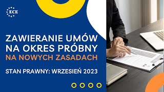 Webinar Zawieranie umów o pracę na okres próbny na nowych zasadach [upl. by Einnor]