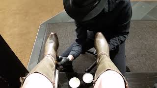 Gorgeous boots  OG Shoe Shine ASMR [upl. by Annyl]