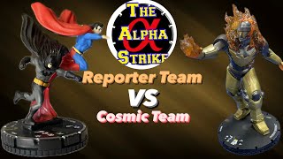 HEROCLIX Reporters VS Cosmic  Heroclix Gameplay [upl. by Esilahc514]