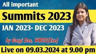 SUMMIT 2023  Current Affairs  Gargi Das  WBCS Exe  Note Book [upl. by Malony]