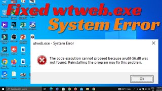 how to fixed utwebexe system Error in bangla  Rongbilasi [upl. by Uhn]