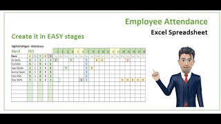 Create your own Employee Attendance Template using Excel 365 [upl. by Ahsemit]