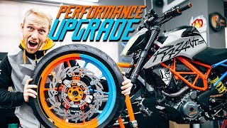 PERFORMANCE UPGRADE Duke 390 street build  part 3  RokON vlog 77 [upl. by Asetal769]