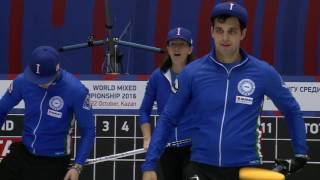 World Mixed Curling Championship 2016  18 Finals Session 2 ITA vs RUS [upl. by Shriner831]