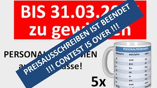 BEENDET PREISAUSSCHREIBEN EINE TASSE ZU GEWINNEN  bis 31032015  DEUTSCH LERNEN [upl. by Archle]