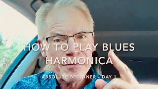 How To Play Blues Harmonica – Absolute Beginner  Day 1 [upl. by Adnat442]