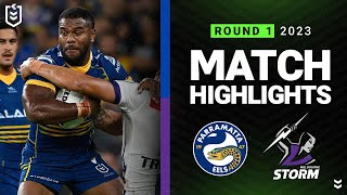 NRL 2023  Parramatta Eels v Melbourne Storm  Match Highlights [upl. by Baxy]