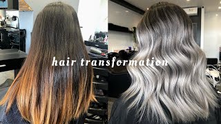 HAIR TRANSFORMATION SILVERASH BLONDE IN ONE SESSION  PROCESS  AFTERCARE [upl. by Hoy]