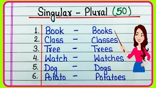 Singular Plural 50Singular and Plural Words 50Singular PluralSingular Plural in English Grammar [upl. by Asennav]