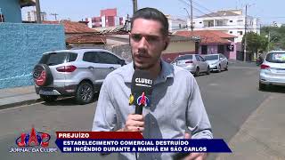 Estabelecimento comercial é destruído em incêndio em São Carlos  Jornal da Clube 250924 [upl. by Davidoff]