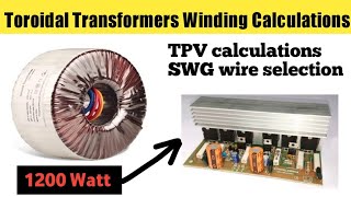 toroidal transformer  winding data calculations in hindi  TPV  SWG TOROIDAL CORE  7975157316 [upl. by Theona818]