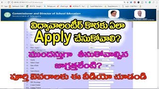 How to apply for 16781 TS Vidya Volunteers jobs 2018 cdsetelanganagovin [upl. by Adnorahs]