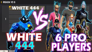 WHITE 444 VS 6 PRO PLAYERS  HACKER VS 6 PRO PLAYERS  BEST GAMEPLAY EVER [upl. by Clark]