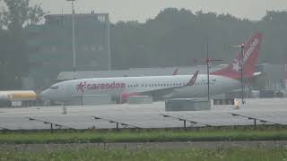 Corendon Airlines Europe B737800 Landing Groningen Airport Eelde [upl. by Neyr]