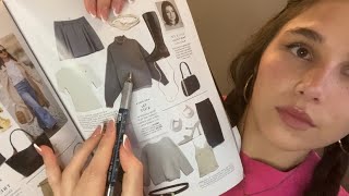 ASMR stylist picks you items from a fashion magazine 📒✍️ [upl. by Fonzie]