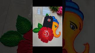 easy Ganpati bappa rangoli designs  ganesh chaturthi rangoli designs  ganesh jayanti rangoli [upl. by Notxap]