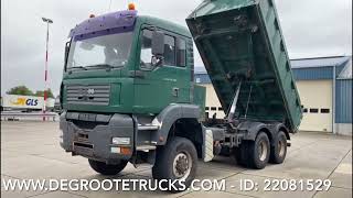 Degroote Trucks MAN TGA 26360  6x6 tipper truck for sale [upl. by Ydolem]