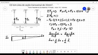 Exemplo 47  Resistência dos Materiais  Hibbeler 7a Edição [upl. by Nolyarg750]