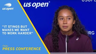 Leylah Fernandez Press Conference  2021 US Open Final [upl. by Akemak80]