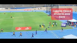 Jamaica 🇯🇲 carifta trials in Jamaica 400m 3224 RBN [upl. by Llebana]