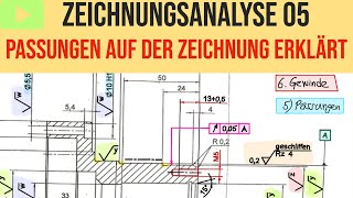 PASSUNGEN AUF DER ZEICHNUNG EINFACH ERKLÄRT  Technisches Zeichnen  05  Prüfungsaufgabe  Metall [upl. by Yelnet]