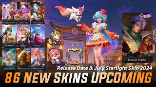 MOBILE LEGENDS ALL UPCOMING SKINS 2024  RELEASE DATE amp JULY STARLIGHT SKIN 2024  ML LEAKS [upl. by Yrekaz]