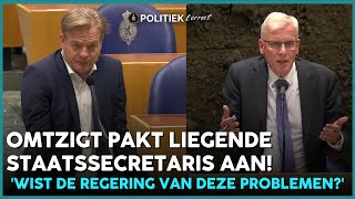 Omtzigt pakt stotterende staatssecretaris aan Wist de regering van deze problemen tweedekamer [upl. by Ybbil]