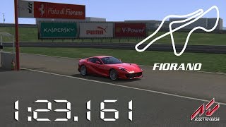 Assetto Corsa  2017 Ferrari 812 Superfast  Pista di Fiorano  123161 [upl. by Nihcas669]