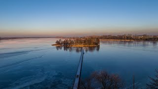 Nowy pomost na Jeziorze Słupeckim z lotu ptaka [upl. by Gladdy]