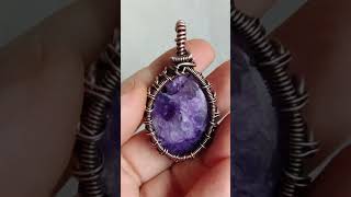 bijuterii Piatra pandantiv charoite handmade jewellery crystals pendant wirejewelry [upl. by Joachim]