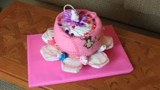 Giant Flower Diaper Cake [upl. by Eyssej]