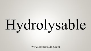 How To Say Hydrolysable [upl. by Cosette]