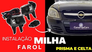 Como instalar Farol Milha Prisma Celta [upl. by Pinto]