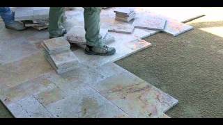 Travertine Paver Pool Deck Installation  Part 2 [upl. by Caresse888]