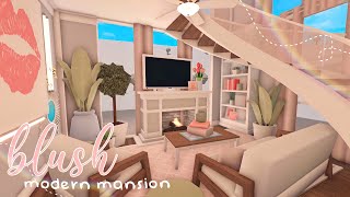 Bloxburg Blush Modern Mansion  Speedbuild [upl. by Keelin222]