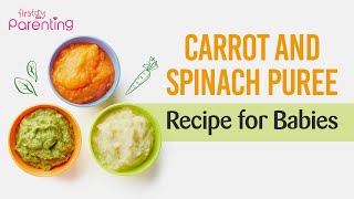 Carrot and Spinach Puree Recipe for Babies 7 Months Old and Above [upl. by Zora]