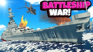 Battling amp Sinking Ships with a GIANT BATTLESHIP in Stormworks [upl. by Eatnoed]