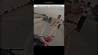 Police vs Bikers 😨Police ka Gundagardi🤬Tail tidy Number plate Challan shorts bike rider police [upl. by Julide]