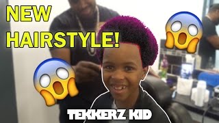 OMG MY NEW HAIRSTYLE  BARBERS VLOG  Tekkerz Kid [upl. by Attah]