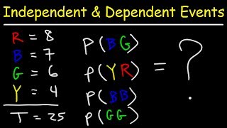 Probability  Independent and Dependent Events [upl. by Rem412]