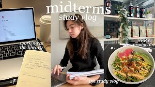 midterms vlog  VERY productive study days working at the library amp get productive with me [upl. by Freddy]