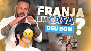 Dica de como cortar a franja do momento em casa ✂️ [upl. by Ihtraa608]