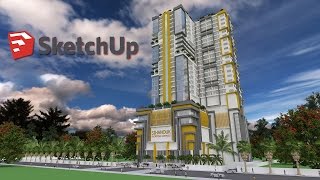 Sketchup Modeling 32 Level Apartment Building step by step [upl. by Kelda]