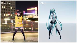 Gimme×Gimme Dance in real life VS MMD Dance [upl. by Rehptosirhc455]