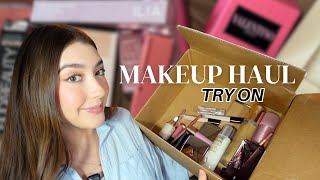 HUGE MAKEUP HAUL Try on Makeup That I Bought Recently  Giselle Ramirez [upl. by Glenden]