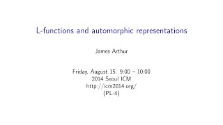 ICM2014 VideoSeries PL4 James Arthur on Aug15Fri [upl. by Ilek]