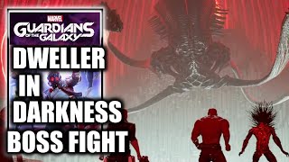 Marvels Guardians of the Galaxy  DwellerinDarkness Boss Fight  First Boss Fight [upl. by Eylrac]