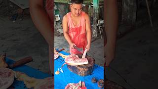 Amazing Small Pigs Thigh Cutting amp Chops Pork hindisong pork bollywood shorts pig best the [upl. by Rodmur]