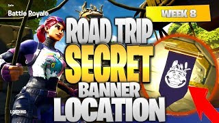 Fortnite Battle Royale Season 5 Week 8 Secret BANNER Location “Road Trip” Challenges [upl. by Anilrats]