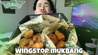 FIRST TIME TRYING BONELESS WINGS  WingStop Mukbang [upl. by Nomihs762]